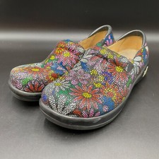 Alegria KEL-564 Multi-Color Floral Leather Slip-On Loafers Women's Size 37/U.S.
