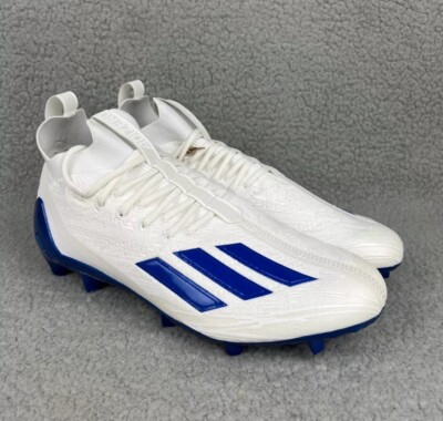 NEW Adidas Adizero Primeknit Football Cleats Mens Shoes White Royal Blue 11.5