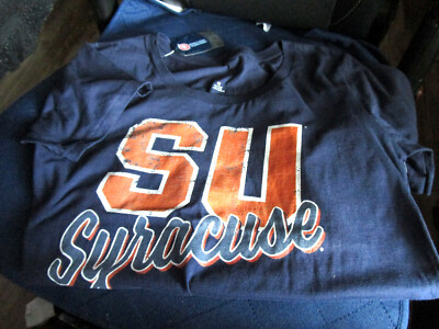NEW SYRACUSE UNIVERSITY ORANGE WOMENS S/S T SHIRT NAVY BLUE MEDIUM