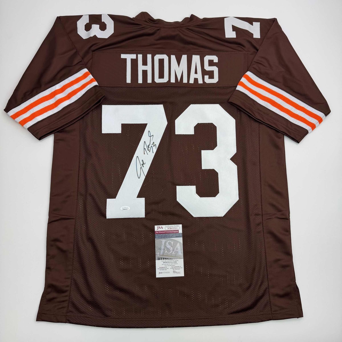 Autographed/Signed Joe Thomas Cleveland Brown Football Jersey JSA
