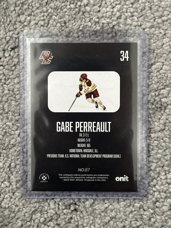 202324 Boston College Hockey Gabe Perreault Blackout ONIT Athlete
