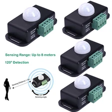4 Pack DC 12V 24V PIR Motion Sensor Controller LED Light Switch Body Infrared