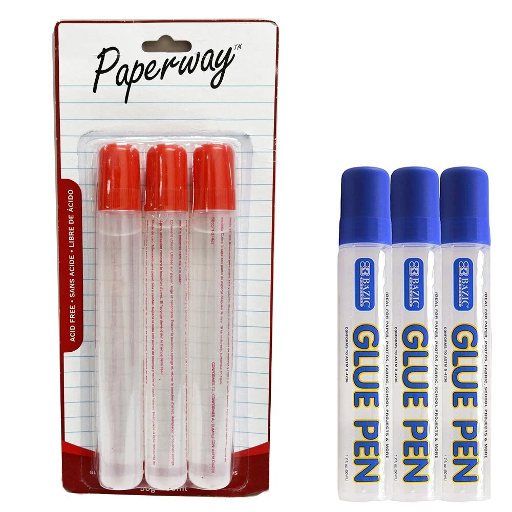 3X Glue Pen Clear Permanent Washable Non Toxic Fabric Adhesive Craft Tool  5.1 oz