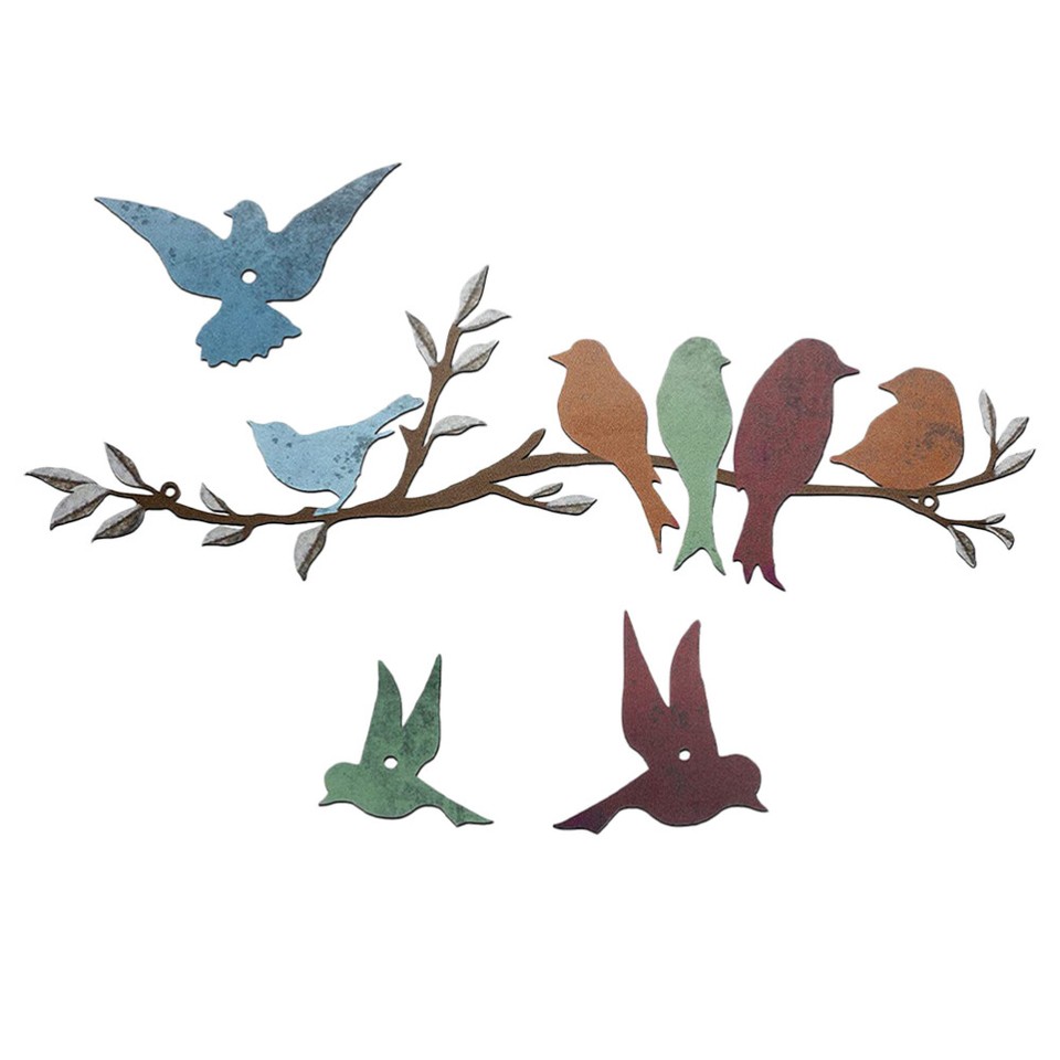 Metal Birds On Branches Iron Birds On Branch Decor Iron Hanging Bird
