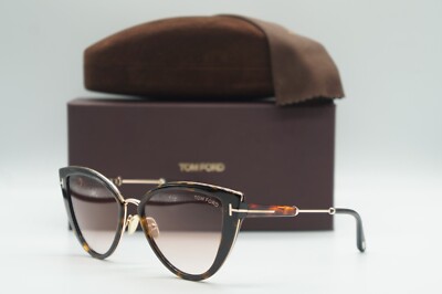 NEW TOM FORD TF 868 52F BROWN HAVANA CAT EYE AUTHENTIC SUNGLASSES FRAMES 57-16