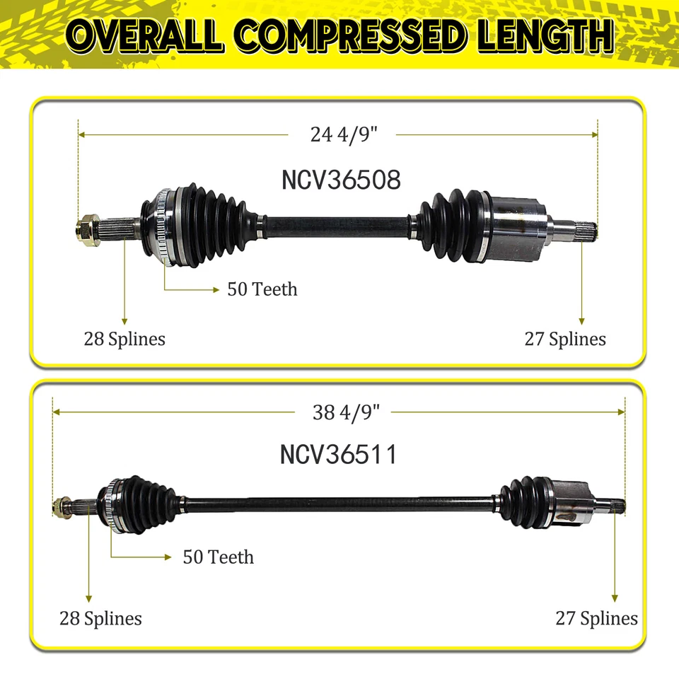 Conjunto de eje de par delantero CV para Honda Accord LX EX automático tracción delantera 1994-97 Foto 3 de 4