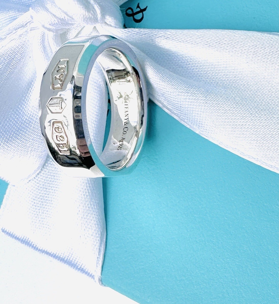 Tiffany & Co. リング Tiffany & Co Makers Slice Wide 6.7mm Band I.D Ring Sterling