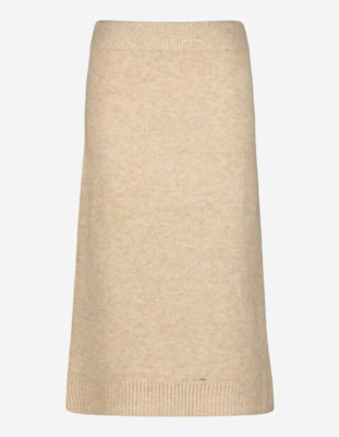 ever.me ladies midi skirt - fine knit slit back regular waist beige size L, XL