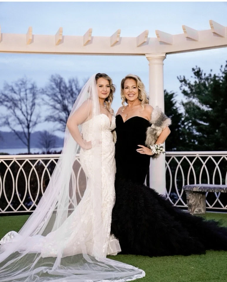 Macduggal Black Velvet Strapless Mermaid Gown Sleeveless - Image 2 of 4