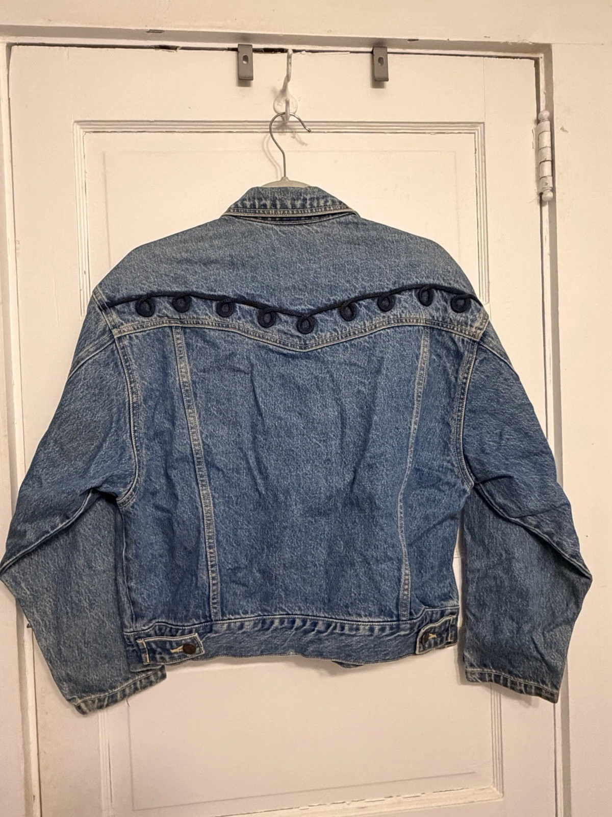Vintage 80s GUESS Georges Marciano Denim Jacket Flying High Soutache Rope Trim L image 18