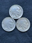 1928 P, D & S BUFFALO NICKELS 3 COIN SET