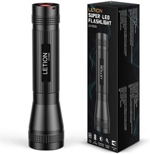 LETION LED Torch Super Bright 1500 Lumens 350 Meters Powerful Flashlight + Zoom