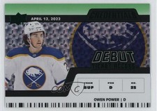 2022 Credentials Debut Ticket Access Horizontal Green 25/25 Owen Power #198 0k0r