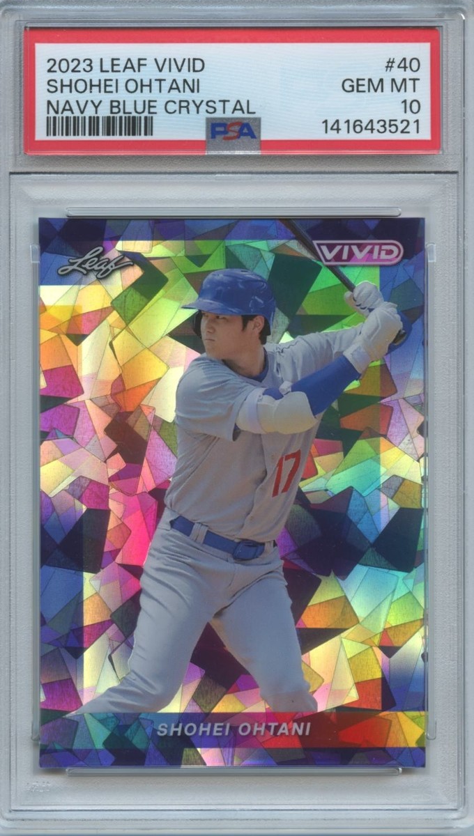 Shohei Ohtani 2023 Leaf Vivid Navy Blue Crystal SSP LA Dodgers 4/7