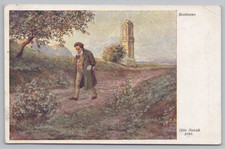 WWI Feldpost 1st Company Otto Nowak  Beethoven  Postcard 1917