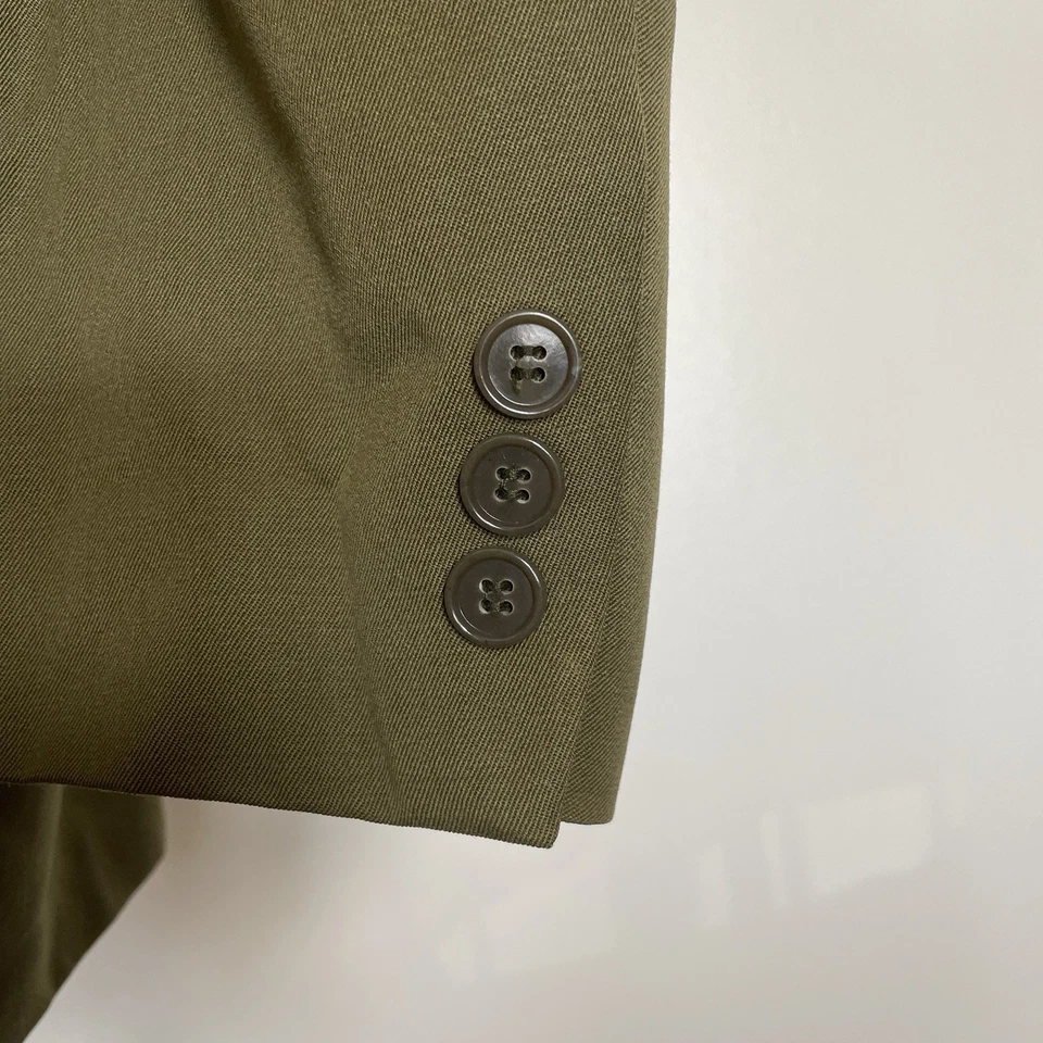 Abrigo deportivo Raspinni para hombre 44R verde oliva lana maciza cuatro botones Foto 2 de 4