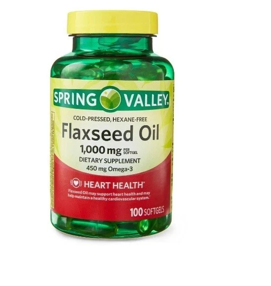 Suplemento dietético de cápsulas blandas de aceite de linaza Spring Valley 1000 mg 100 unidades Foto 3 de 3