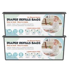 Diaper Pail Refills Bags with 30 Bags Compatible with Genie Easy Roll Signature