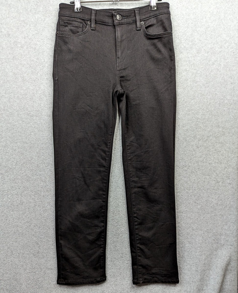 Forever New Denim Jeans Womens 10 Black Fran Straight Leg Crop Mid Rise Reg Fit