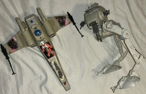 Vintage Star War X-wing & At-St Walker Vehicles 1978 1982 Lot Untested