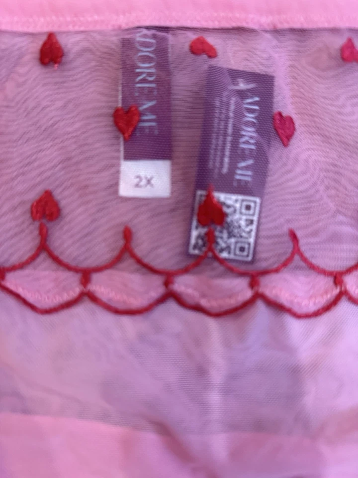 Adore Me Women's Size 2X Panties with Hearts Pink Underwear - A0187 - Image 3 of 4