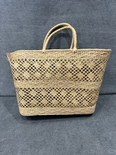 Straw Woven Tote Bag Beach Purse Handbag Bag Natural Fiber Rustic Boho Read