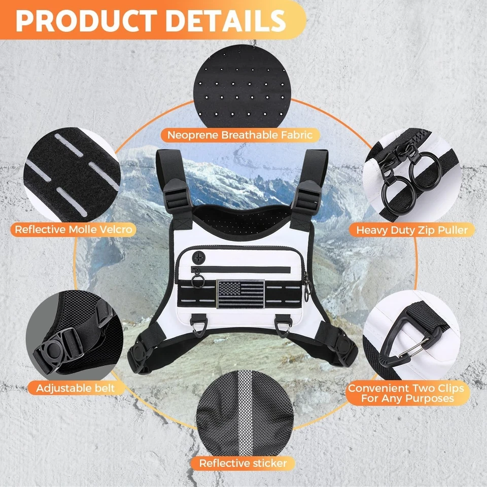 Bolsa de pecho deportiva ligera resistente al agua para hombre y mujer - Diseño manos libres Foto 4 de 4