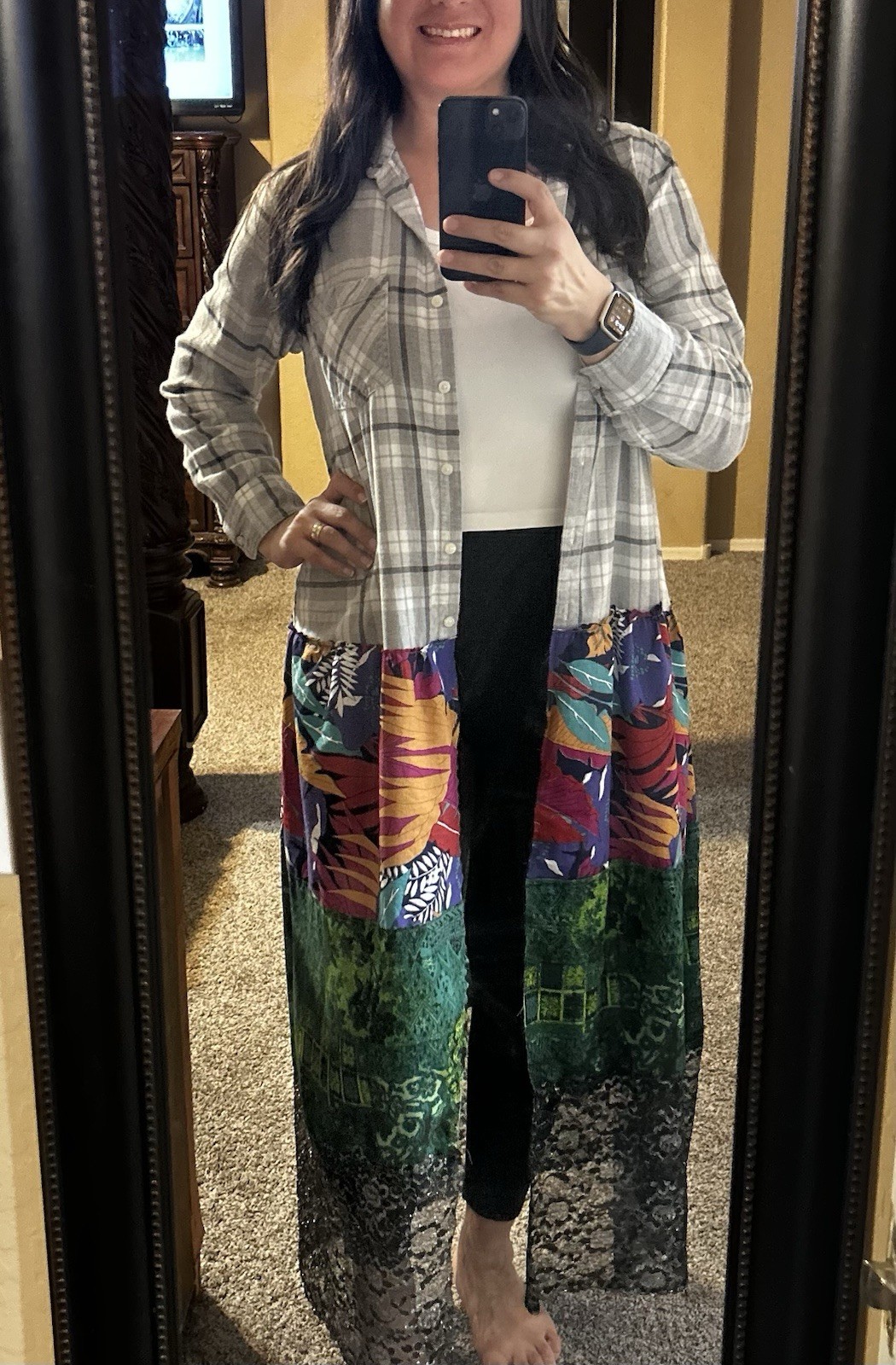 Upcycled Old Navy Flannel Button Patchwork Top Bo… - image 10