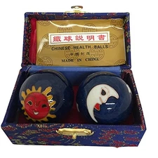 THY ARTS Baoding Balls Chinese Health Massage Exercise Stress Balls -Blue Moon