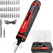 Cordless Electric Screwdriver Set 4V 3 Torque 31 Bit USB-C Magnetic Chuck Kit