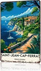 Vintage Saint-Jean-Cap-Ferrat Metal Sign Wall Art Decor 8X12inch