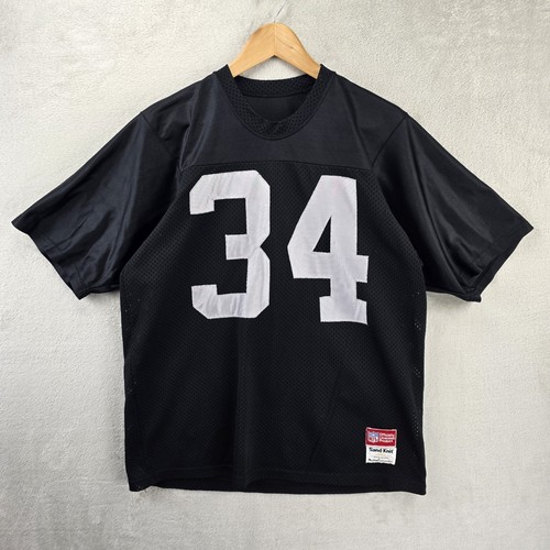 Vintage Oakland Raiders #34 Bo Jackson Sand Knit Jersey Large Black NF