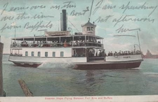 Great Lakes Ship Steamer Hope Plying Between Fort Erie & Buffalo Postcard ZAYIX