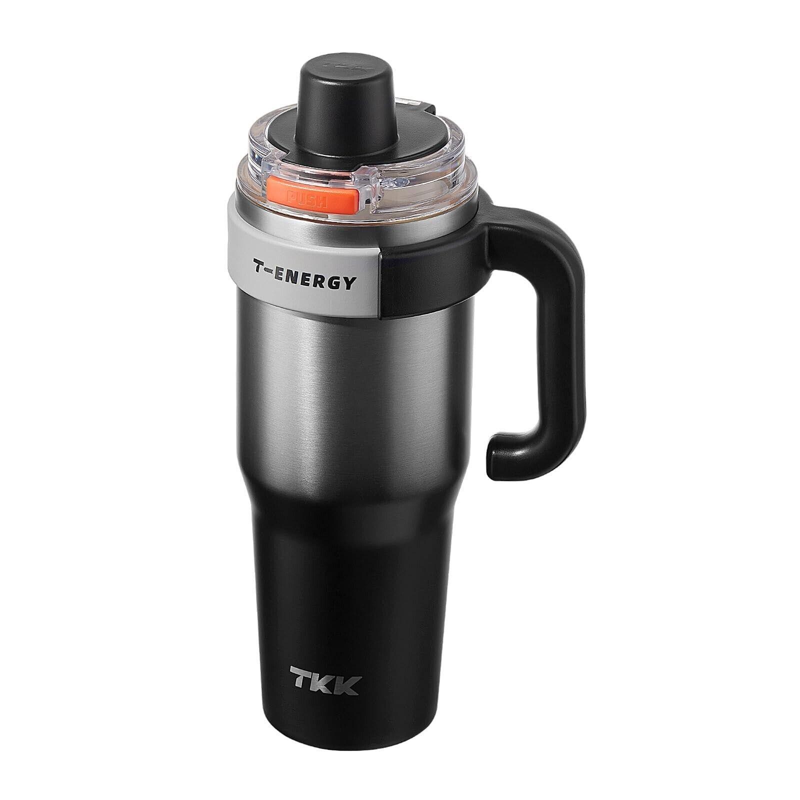 40oz TKK Insulated Stainless Steel Tumbler with Handle & Straw for Travel