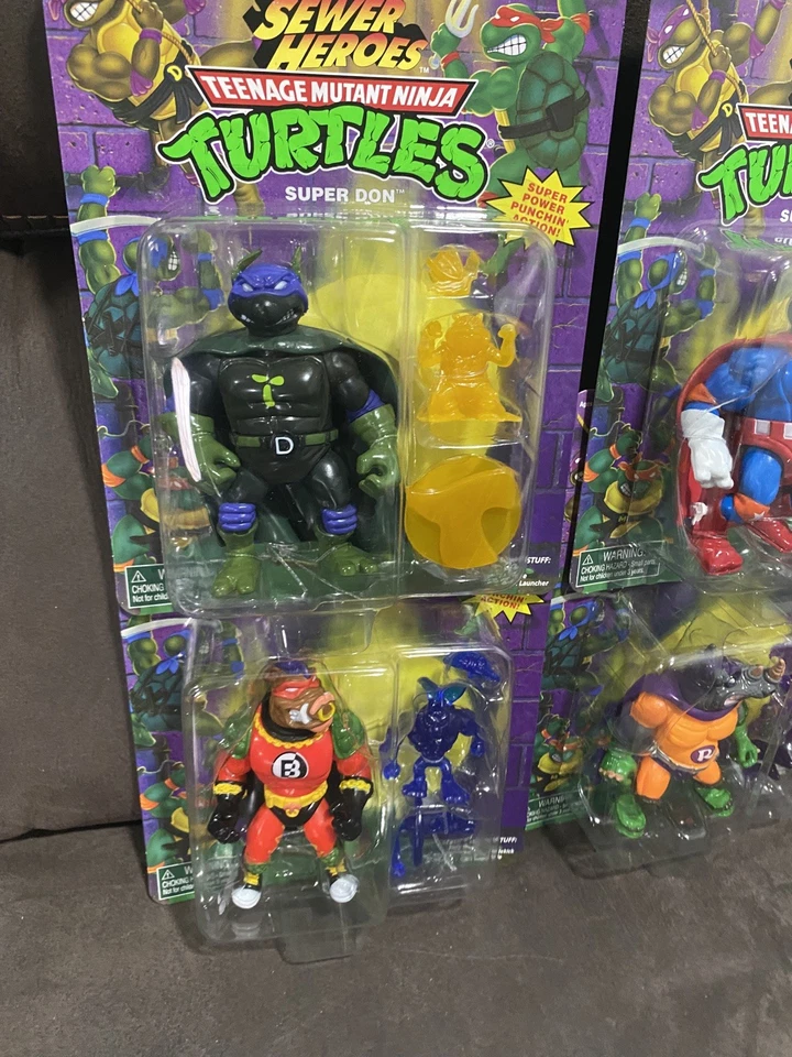 ❤️ tmnt Toys Teenage Mutant Ninja Turtles Sewer Heroes 4 Figure lot set ❤️ - Image 3 of 4