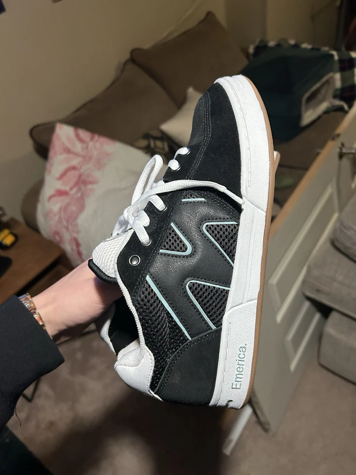 Emerica оригинальный 1 образец размер 9 мужской черный/бирюзовый РЕДКИЙ - Изображение 2 из 4