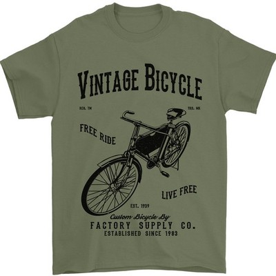 Vintage Fahrrad Radfahrer Retro Bike Herren T-Shirt 100% Baumwolle