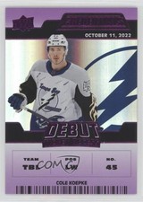 2022 Upper Deck Credentials Debut Ticket Access Purple /10 Cole Koepke #142 1e15