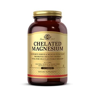 Solgar Chelated Magnesium, 250 Tablets - Supports Nerve and Muscle Function - -