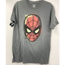 Marvel Comics Spiderman Kids Gray Short Sleeve T-shirt Top NEW Medium