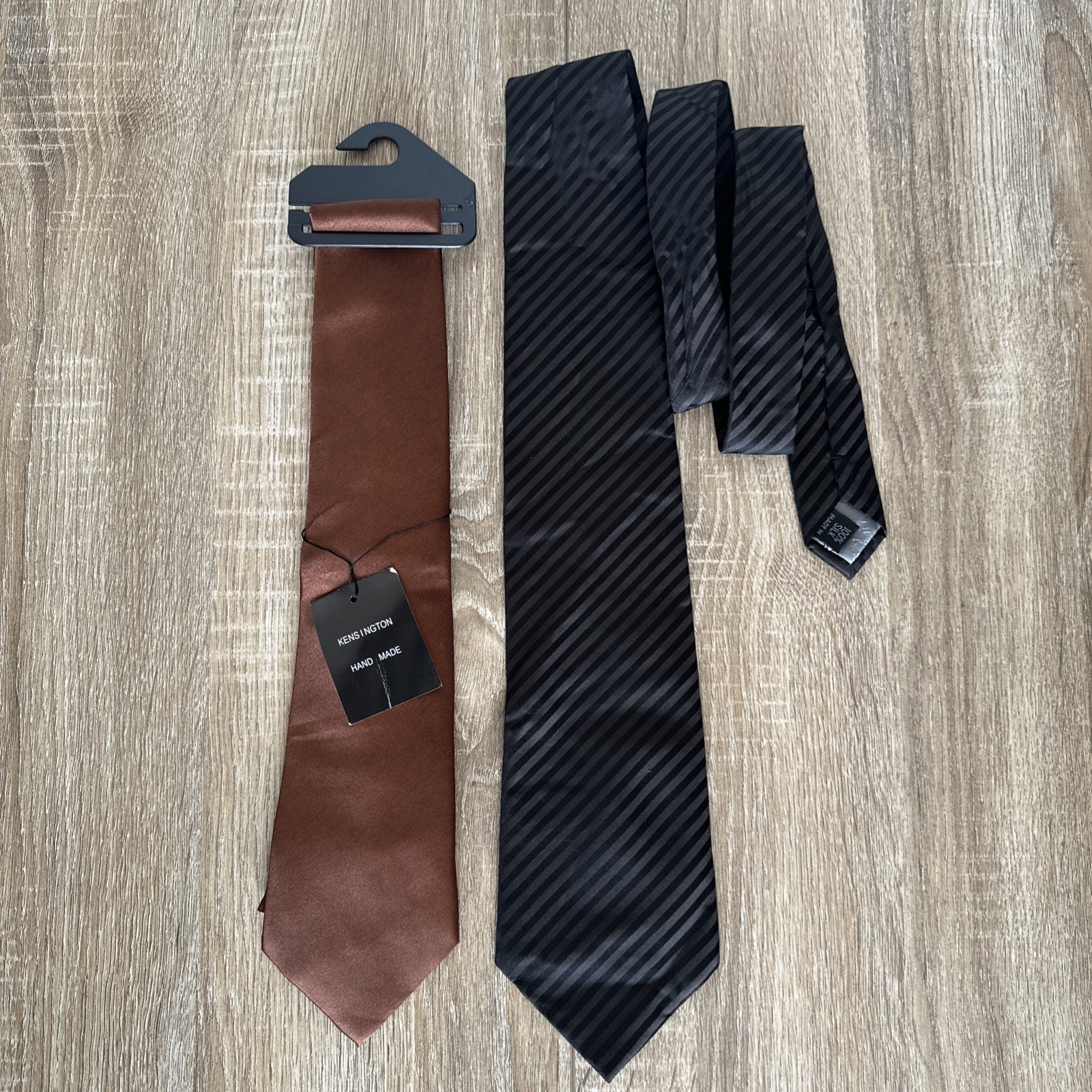 Mens Suit Ties Thomas Nash Kesington Black Shine Brown Formal Office Bundle VGC. image 2