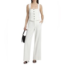 rag bone Sleeveless Jumpsuit Size 6 Wide-Leg Ivory NWT