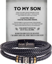 To My Son Grandson Bracelet From Mom Grandma, Infinity Knot Love You Forever Lin