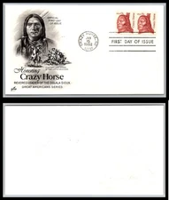 US FDC # 1855 13c Crazy Horse  ArtCraft pair S.cancel 1982, 9Q2329