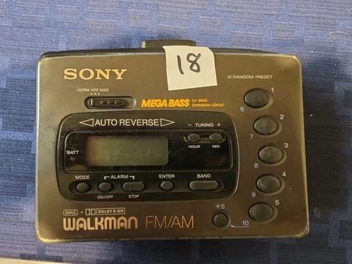 Vintage SONY WALKMAN WM-FX45 AM/FM Cassette Player, Clock Tested & Works