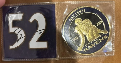 Ray Lewis Baltimore Ravens Hall of Fame 2018 Gold Silver Vintage Coins