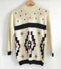Petite Sophisticate Tunic Sweater Wool/Angora High Neck Long Sleeve Size S