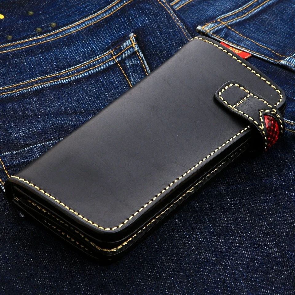 Carteira de motociclista Tribal Star pele de cobra vermelha - Imagem 2 de 4