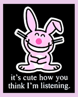 It's Cute How You Think I'm Listening Happy Bunny Refrigerator Fridge MAGNET