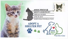 AO-4456-2, 2010, Adopt a Shelter Pet, Pictorial Postmark, First Day Cover, Add O